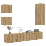VidaXL Set dulap TV 5 piese montat pe perete Stejar artizanal