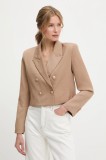 Answear Lab sacou culoarea maro, cu doua randuri de nasturi, neted
