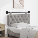 vidaXL Tăblie de pat suspendată Cu lumină LED Gri deschis Catifea 3424581