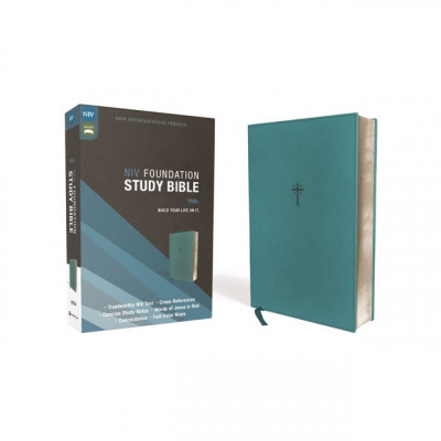 Niv, Foundation Study Bible, Leathersoft, Teal, Red Letter foto