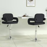 VidaXL Scaune de bucătărie pivotante, 2 buc. negru, piele ecologică