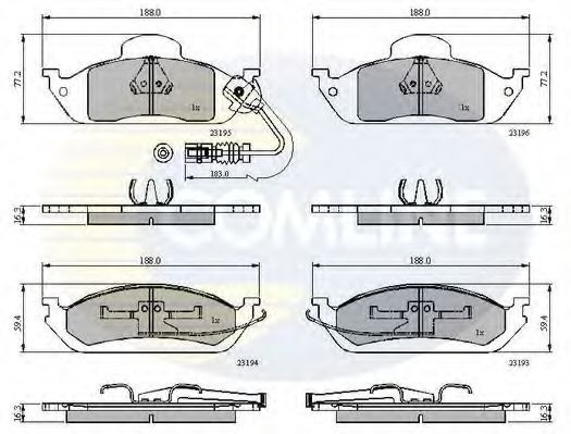 Set placute frana,frana disc MERCEDES M-CLASS (W163) (1998 - 2005) COMLINE CBP1911