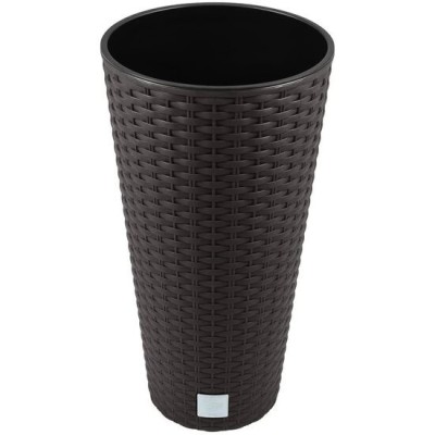 Ghiveci decorativ de flori, Prosperplast, Rato, imitatie ratan, rotund, inalt, maro, 25x47.6 cm GartenVIP DiyLine foto
