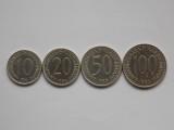 LOT 4 MONEDE 10,20,50,100 DINARI 1986 IUGOSLAVIA
