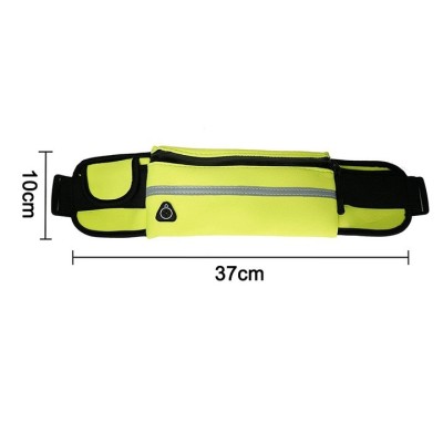 Borseta sport, 10 x 37 cm, neopren, verde fosforescent, negru foto