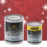 Vopsea Decorativă de Lux Argentina &ndash; Visiniu | Pachet 3L (2L + 1L), Efect 3D Stelat-Toro Decor