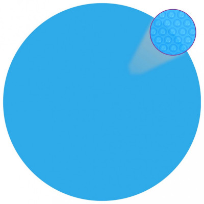 Folie solară rotundă din PE pentru piscină, 549 cm, albastru foto