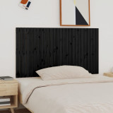 Tăblie de pat pentru perete, negru, 166x3x90 cm, lemn masiv pin, vidaXL