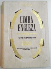 LIMBA ENGLEZA,Texte de specialitate MEDICINA FARMACIE 1969,Interior ca NOUA