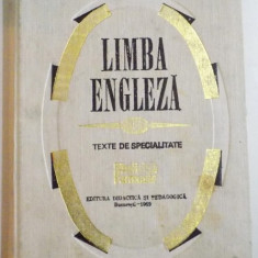 LIMBA ENGLEZA,Texte de specialitate MEDICINA FARMACIE 1969,Interior ca NOUA