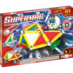 Jucarie Set constructie, Supermag, Tags Wheels, 81 piese, Multicolor