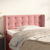 VidaXL Tăblie de pat cu aripioare roz 93x16x78/88 cm catifea