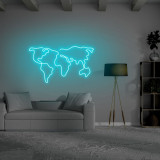 Cumpara ieftin Lampa de perete World Map, Neon Graph, 66x38x2 cm, albastru