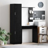 vidaXL Birou cu spațiu de depozitare cu raft cu ușă 2 pcs Stejar negru