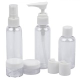 Set Sticle Călătorie, 7 Bucăți, Capacitate 11ml-60ml, Transparent, Plastic, Oem