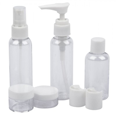 Set Sticle Călătorie, 7 Bucăți, Capacitate 11ml-60ml, Transparent, Plastic foto