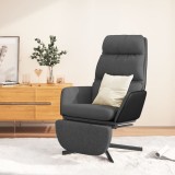 VidaXL Scaun de relaxare cu taburet, gri &icirc;nchis, material textil