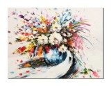 Cumpara ieftin Tablou 3D cu flori pictat manual, Ikebana, 80x60cm ulei pe panza in cutit, Valentin Pop