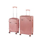 Set de valize cu roți TraveLux Urban X, culoare roz-auriu