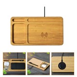 Cumpara ieftin Incarcator Wireless 5W si Organizator Birou Bambus RegalSmart Elegant Ecologic 2-in-1