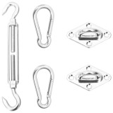 Cumpara ieftin Kit accesorii de montaj parasolar, 5 piese, otel inoxidabil