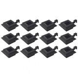 VidaXL Lămpi solare de exterior, 12 buc., negru, 12 cm, pătrat, LED