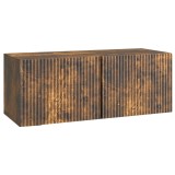 vidaXL Oglindă TV montată pe perete Stejar fumuriu 78,5 x 31 x 30 cm 898550