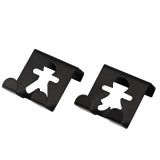 Set 2 C&acirc;rlige De Usa Otel Cu Model &ndash; Negru | Cuiere Baie Set