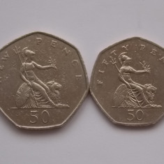 LOT 2 MONEDE 50 PENCE-1969,1997 -GBR