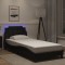 vidaXL Cadru de pat cu lumini LED, negru, 80x200 cm, piele ecologică 3214068