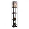Lampa moderna HOMCOM cu rafturi, lampa de sol neagra | Aosom Romania