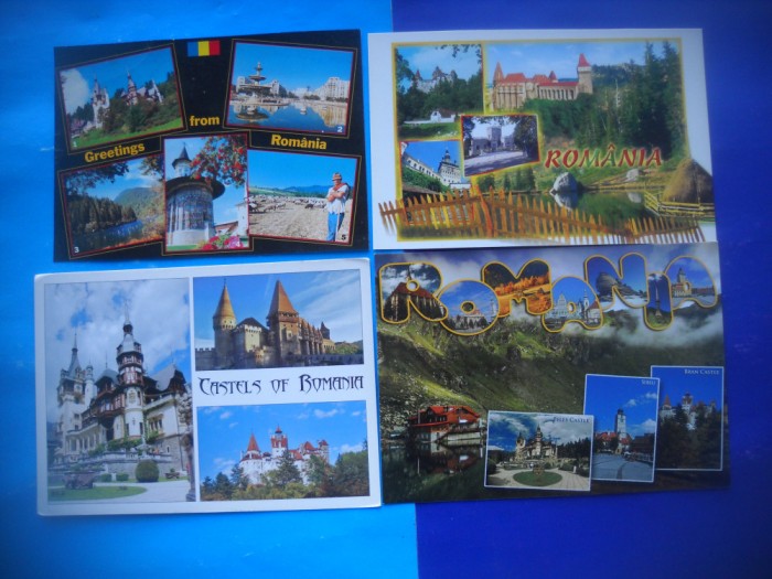 HOPCT LOT 2110 TURISM IN ROMANIA -4 CARTI POSTALE-NECIRCULATE
