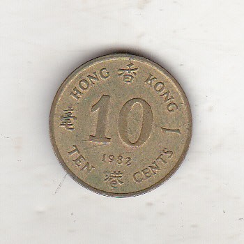 bnk mnd Hong Kong 10 cents 1982 foto