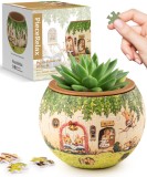 Puzzle 3D cu ghiveci de flori, cadou relaxant DIY pentru iubitorii de plante &ndash; 80 piese din plastic Smart