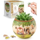 Puzzle 3D cu ghiveci de flori, cadou relaxant DIY pentru iubitorii de plante &ndash; 80 piese din plastic Smart