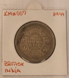 British India KM#557, argint, 1944, 1 Rupie, Asia