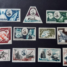Serie completa de timbre Monaco 1955 - Jules Verne, 11 valori, MH