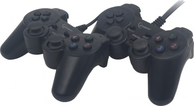 GAMEPAD cu fir GEMBIRD, 2x console, PC, USB, negru, &amp;quot;JPD-UDV2-01&amp;quot; (timbru verde 0.8 lei) foto