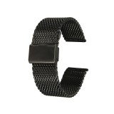 Cumpara ieftin Bratara Ceas Neagra Metalica Mesh Milaneza Time Veranda: 12mm, 14mm, 16mm, 18mm, 20mm, 22mm, 24mm