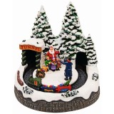 Sceneta de Craciun, Mos Craciun, fotografi si tren, muzicala, iluminata LED