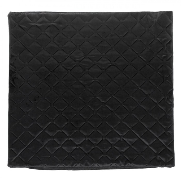 Față de Pernă Decorativă, Model Romburi, Negru, 45x43cm, Poliester