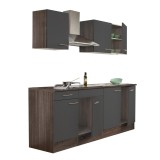 Mobilier de bucătărie Yorki 210, corp din stejar Yorki, cu fațade antracit cu finisaj satinat, fără blat de lucru