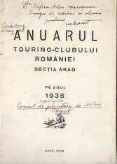 Anuarul Touring Clubului ROmaniei sectia Arad pe anul 1936, dedicatie M. Haret foto