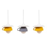 Lustra Deco Republic &bdquo;Afternoon tea triple crazy yellow&amp;grey&rdquo; cesti si farfurii ceramice