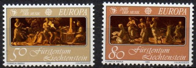 LIECHTENSTEIN 1985, EUROPA - CEPT, Instrumente muzicale, serie neuzata, MNH