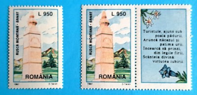 TIMBRE ROM&amp;Acirc;NIA L.P.1438 + LP1438 a/1997 MONUMENTUL TURISMULUI RUSCA MONTANĂ -Serie simplă -MNH foto