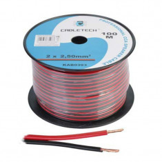 Cablu difuzor Cabletech, CCA, 2.5 mm, rola 100 m, negru/rosu foto