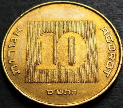 Moneda exotica 10 AGOROT - ISRAEL, anul 1993 * cod 728 C foto