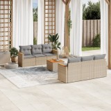 Gossi set canapele de gradina, 7 piese, cu perne, bej, poliratan