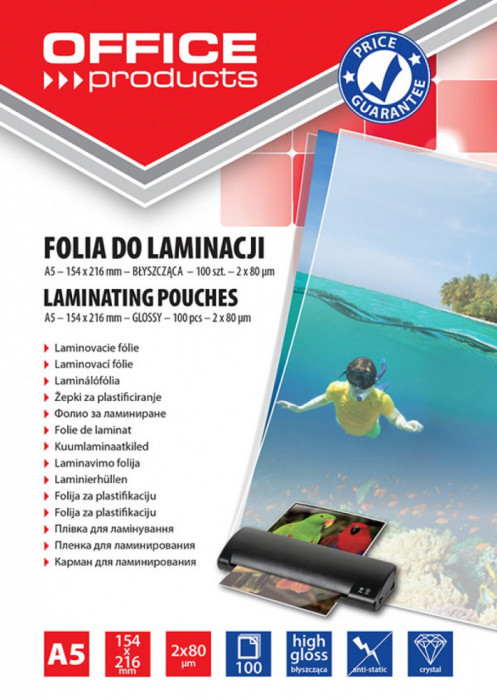 Folie Pentru Laminare, A5 80 Microni 100buc/top Office Products